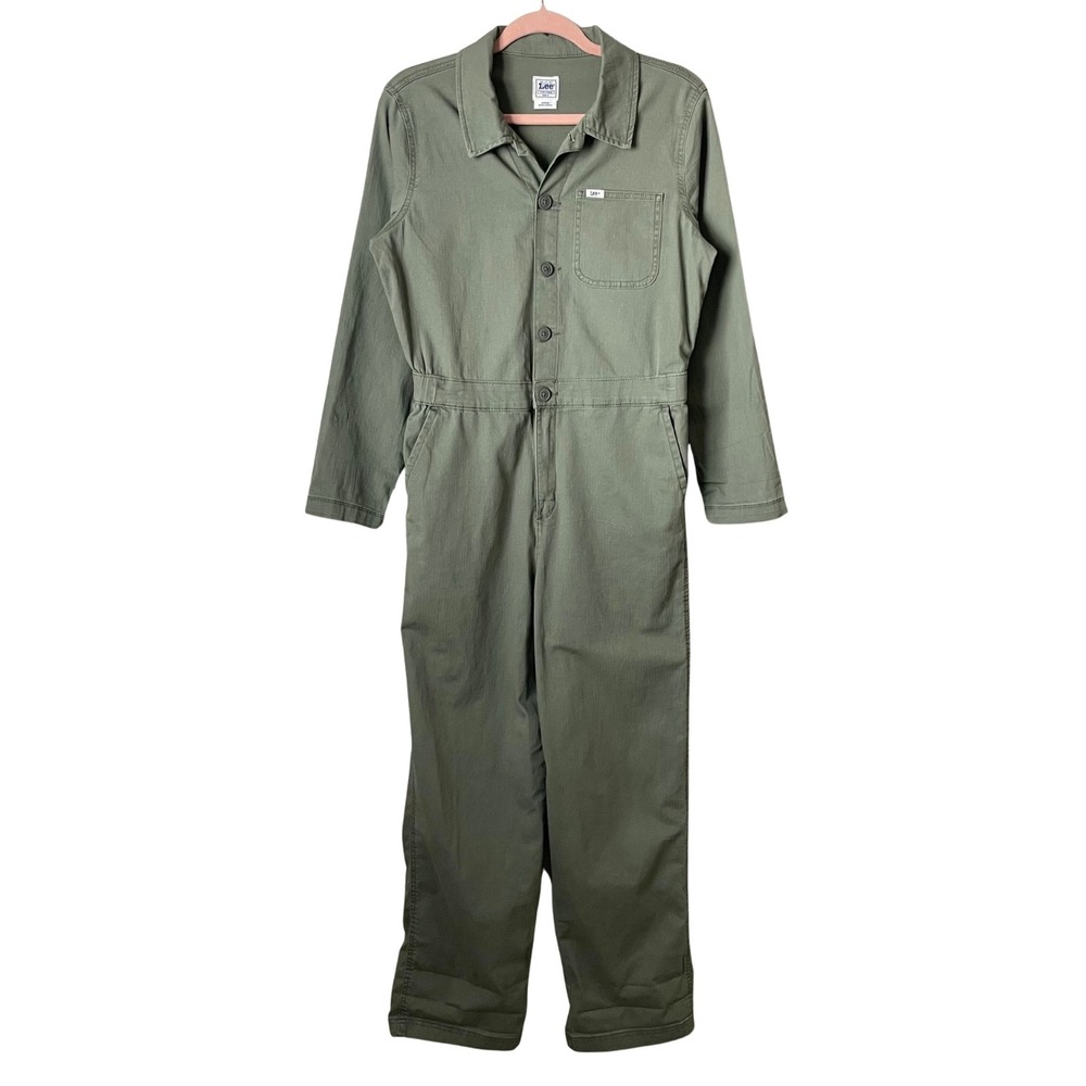 Vintage Lee Workwear Jumpsuit Utility Boiler‎ Suit Womens Small Olive Green